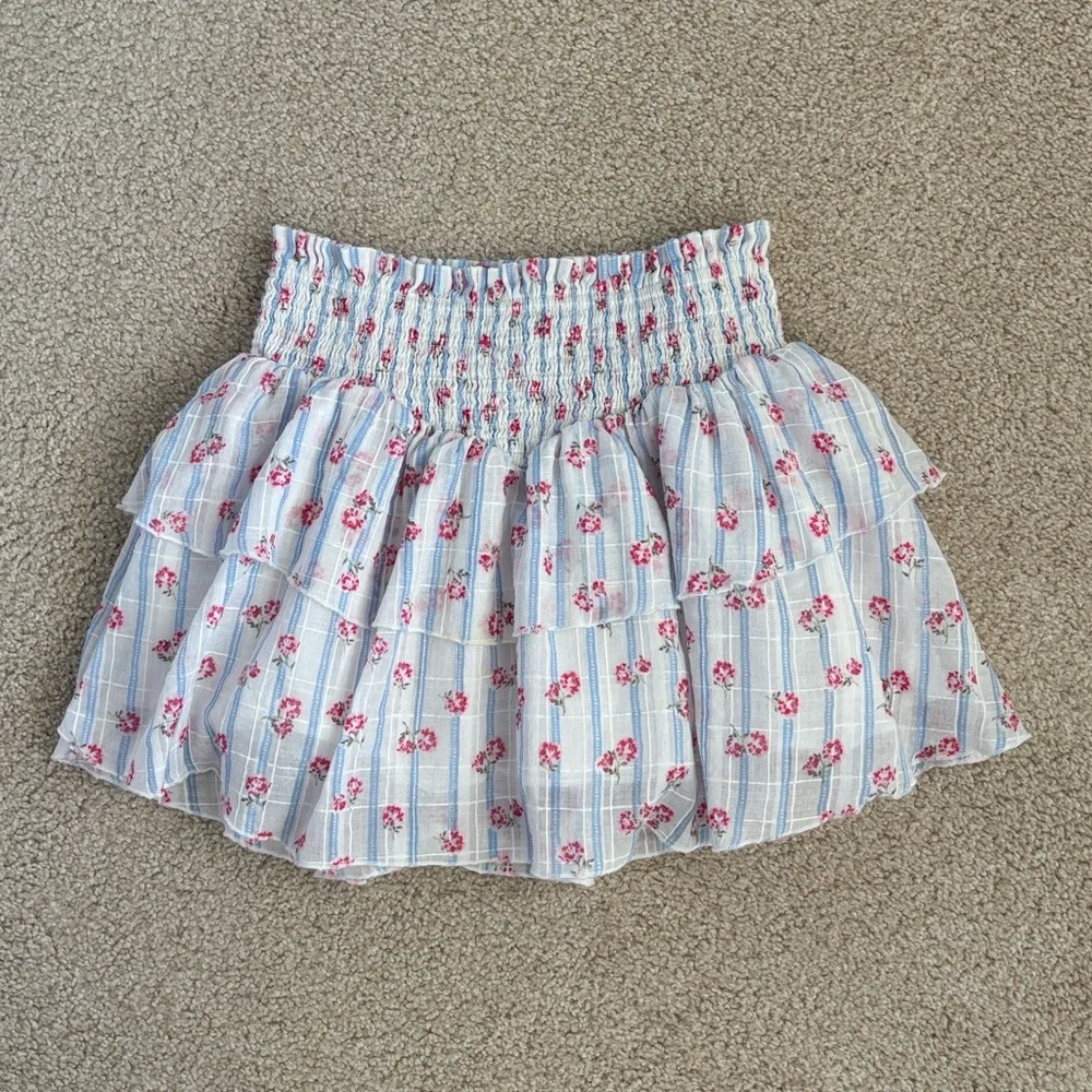 KatieJ NYC Girls' Marlee Smocked Floral Puff Sleeve Top & Brooke Skirt, size L